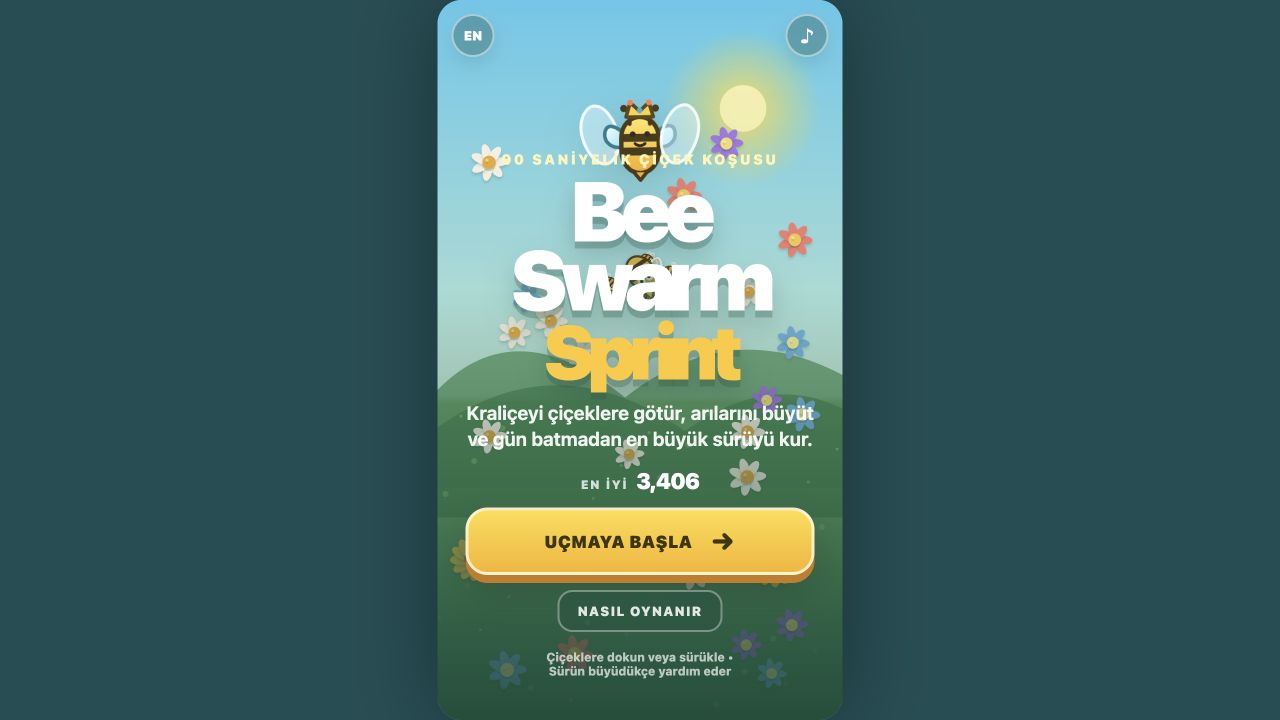 Bee Swarm Sprint start menu